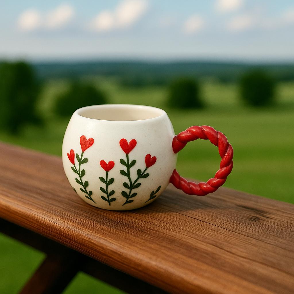 Handmade Floral Ceramic Mugs