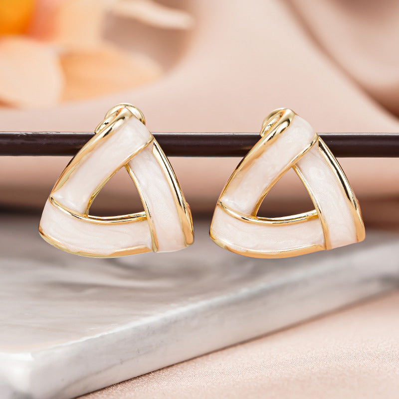 Metal Oil Stud Earrings