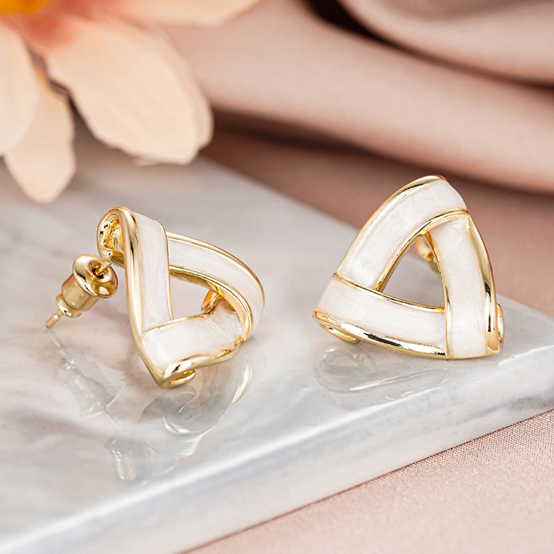 Metal Oil Stud Earrings