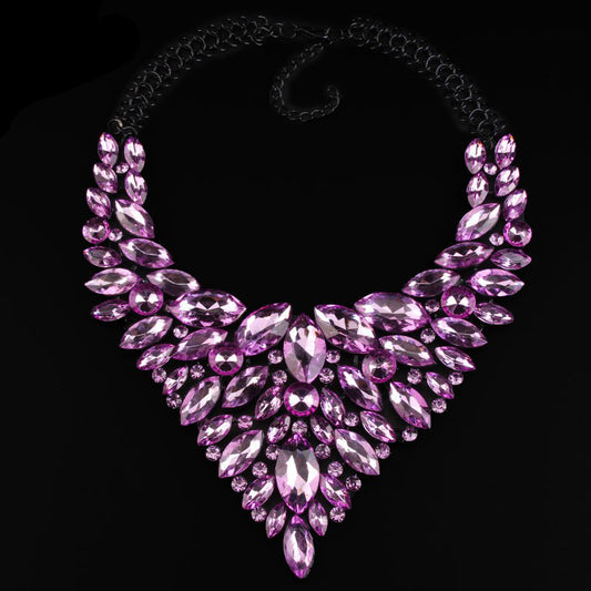 Rhinestone Necklace Sweater Chain