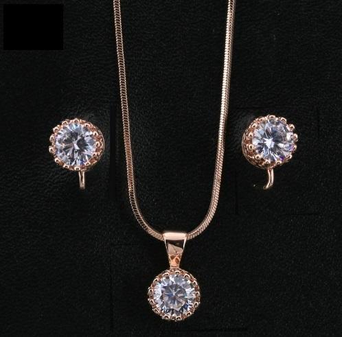 Cubic zirconia necklace and earring set