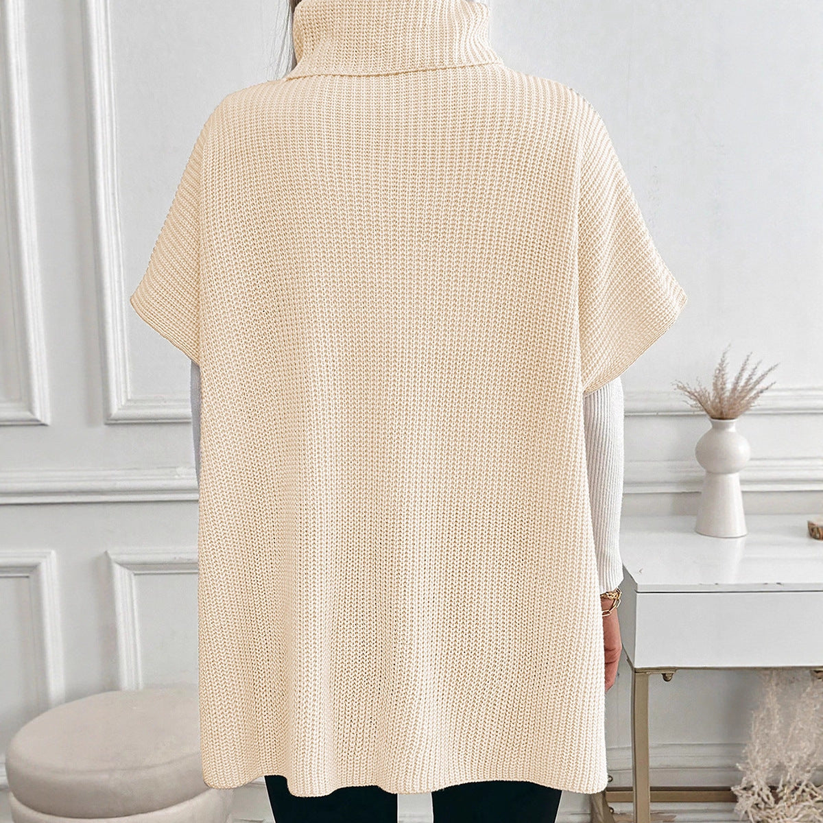 Long High-neck Sweater with pockets