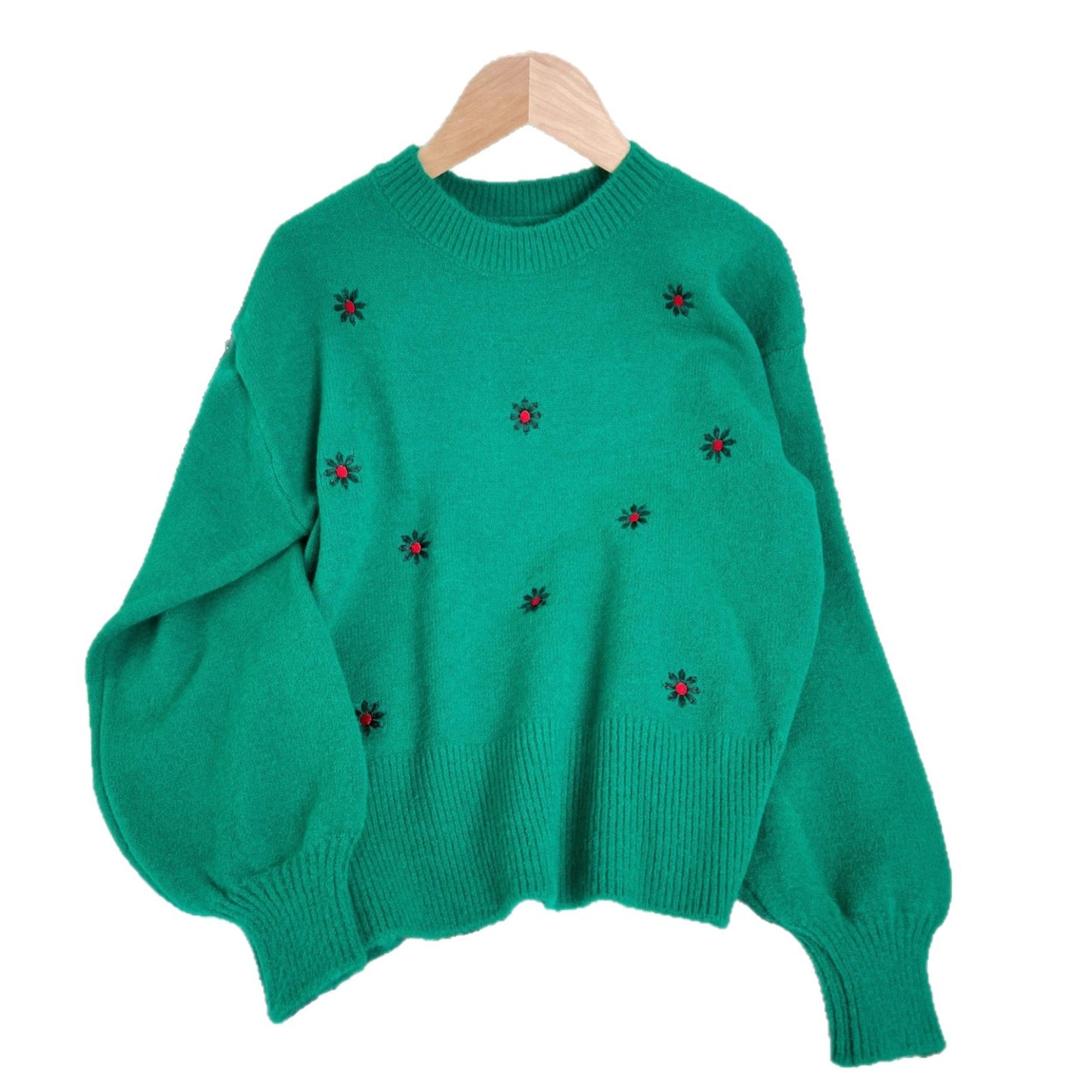 Embroidered Flower Sweater