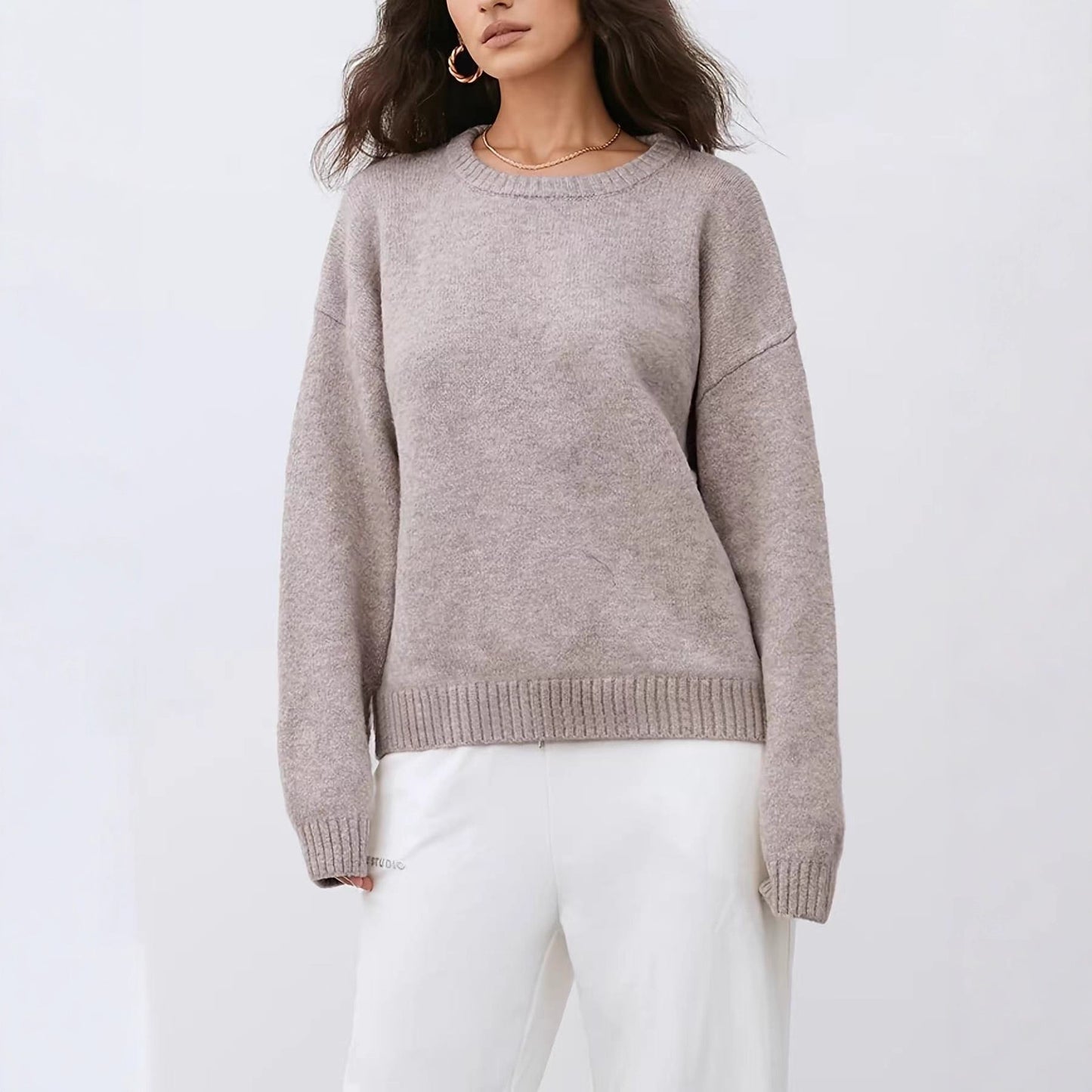 Crew Neck Loose Fit Sweater