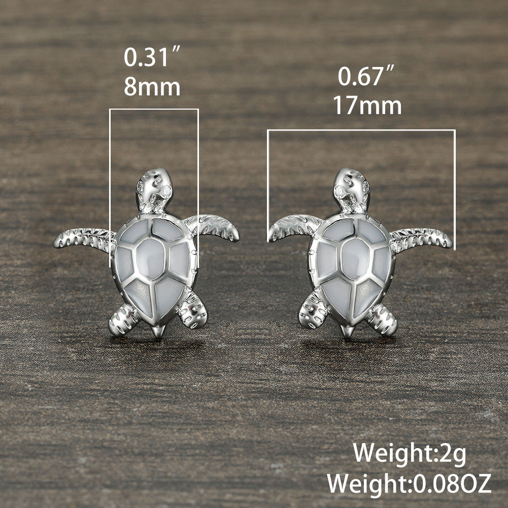 Lady's Cute Turtle Stud Earrings