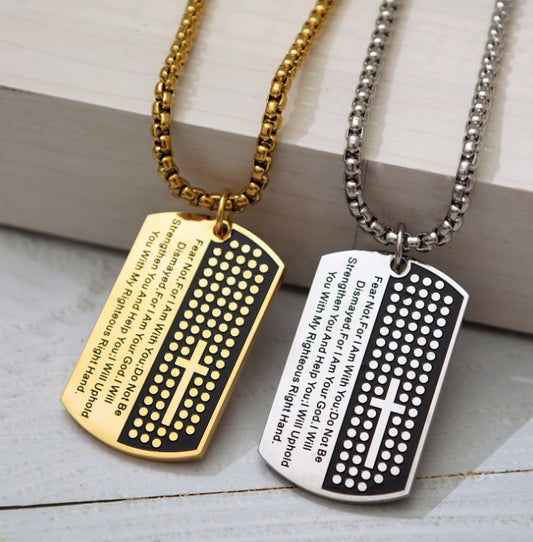 Dog Tag Cross Necklace