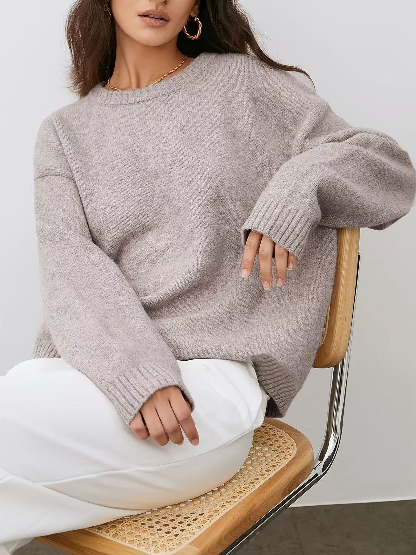 Crew Neck Loose Fit Sweater