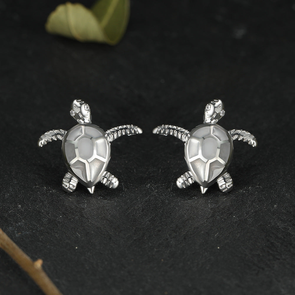 Lady's Cute Turtle Stud Earrings