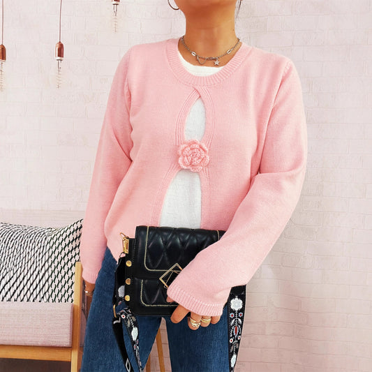 Long Sleeve Fake Two-piece Sweater